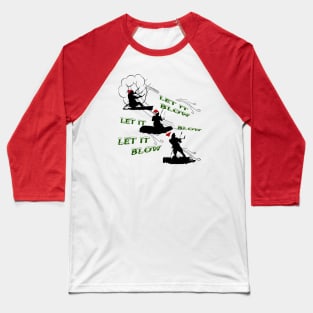 Festive Christmas Seasonal Holiday Kitesurfing 7 Baseball T-Shirt